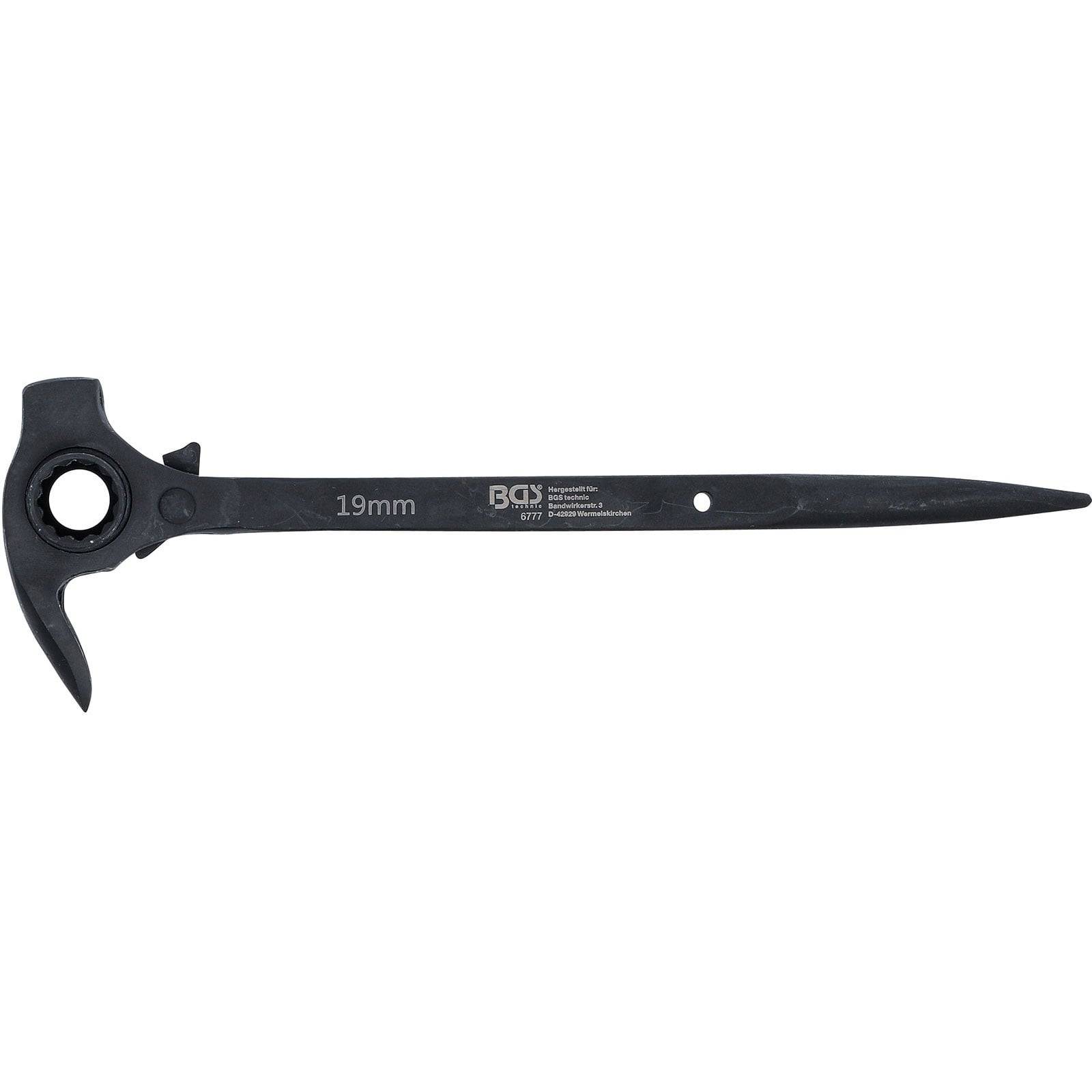 BGS Gerüstbauer-Knarre 4-in-1 SW 19 x 22 mm - 6777