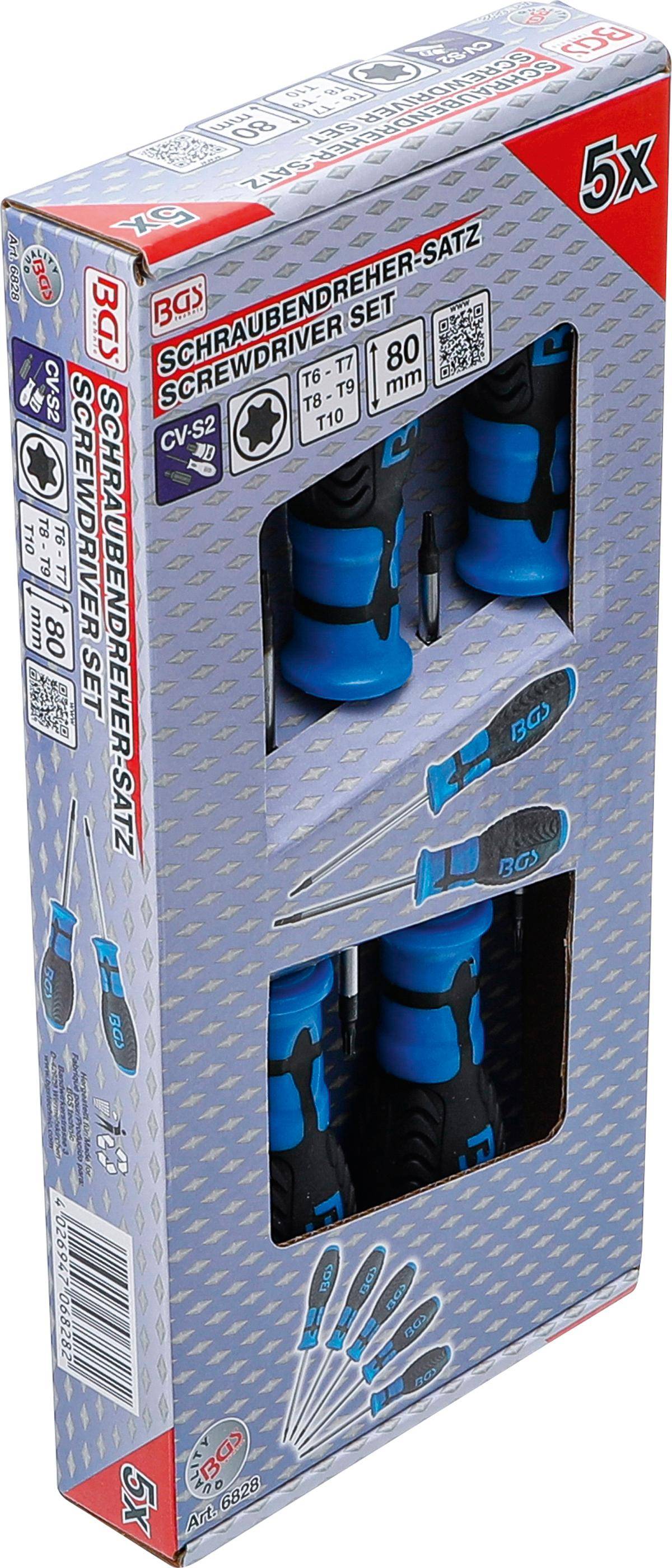 BGS Schraubendreher-Satz | T-Profil (fr Torx) | T6 - T10 | 5-tlg.