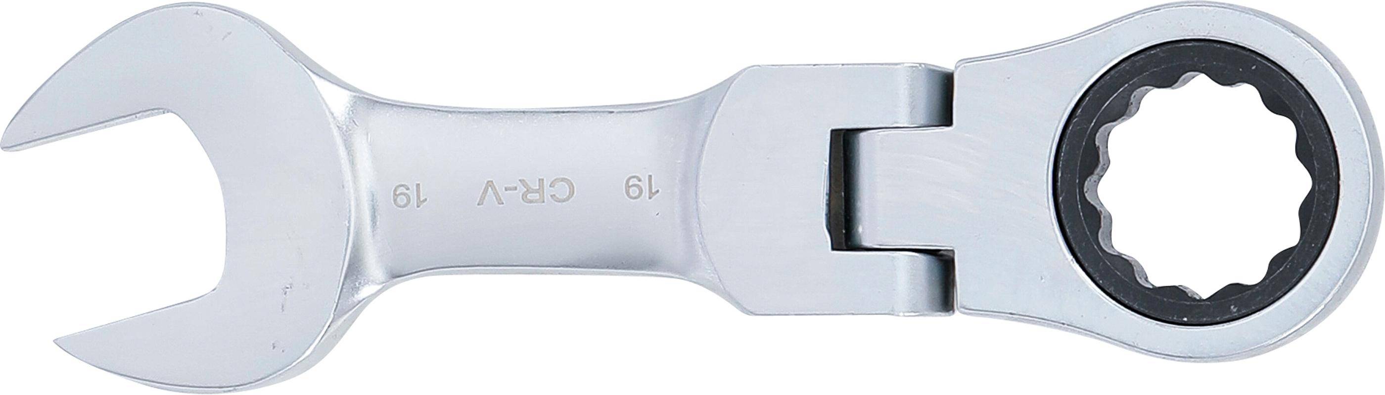 BGS Ratschenring-Maulschlssel | kurz | abwinkelbar | SW 19 mm