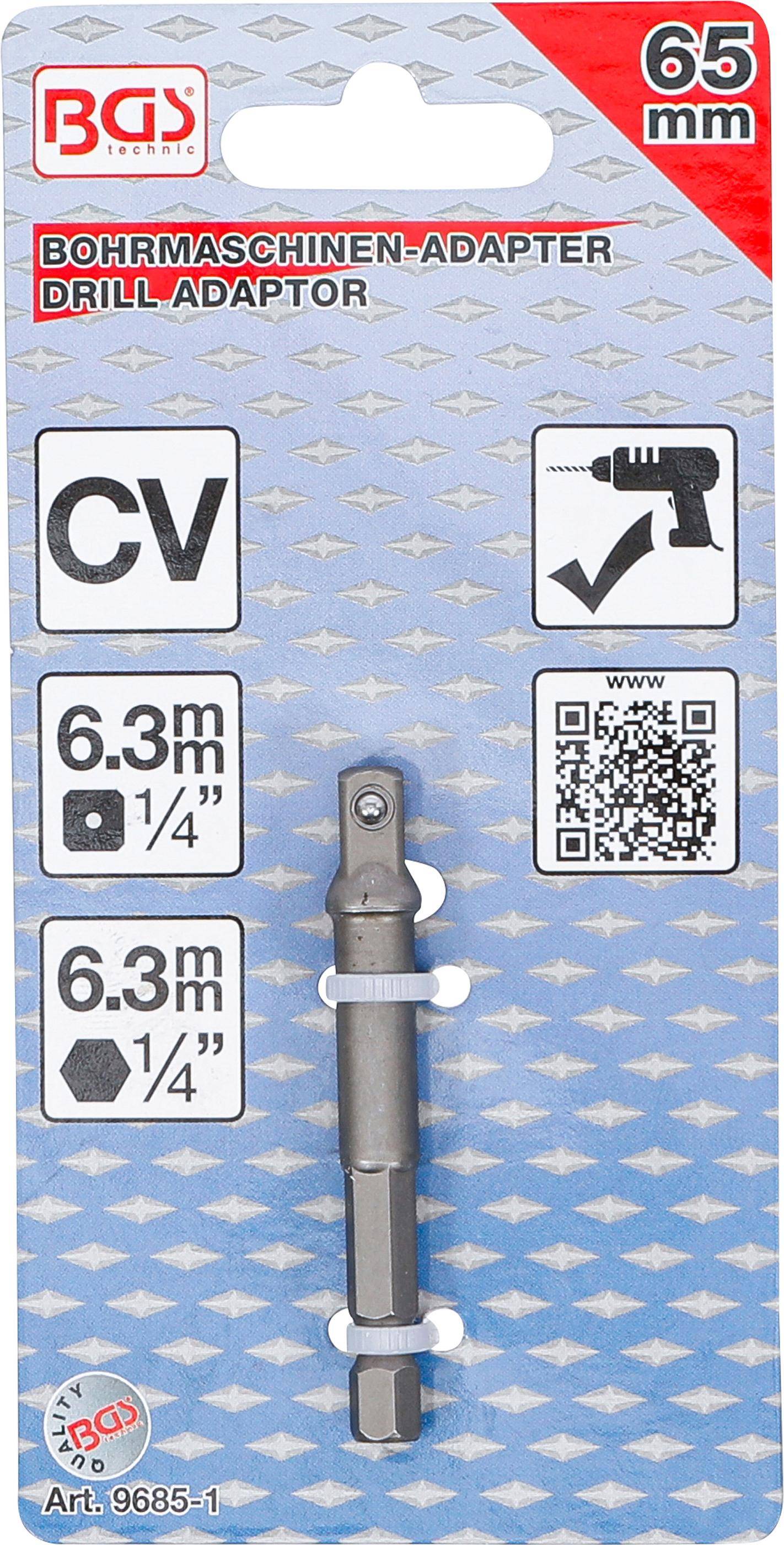 BGS Adapter fr Bohrmaschinen | Antrieb Auensechskant 6,3 mm (1/4") /