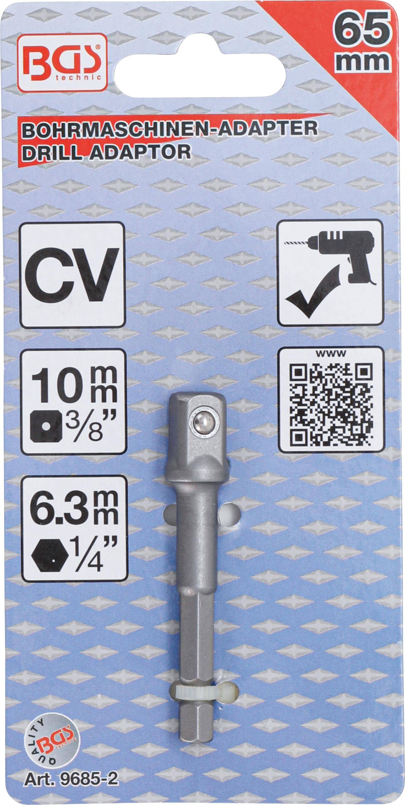 BGS Adapter fr Bohrmaschinen | Antrieb Auensechskant 6,3 mm (1/4") /
