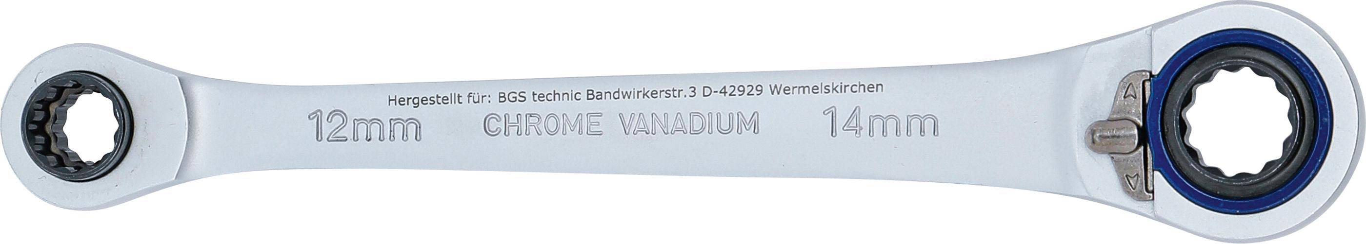 BGS Ratschen-Ringschlssel "4 in 1" | SW 10 x 12, 14 x 17 mm