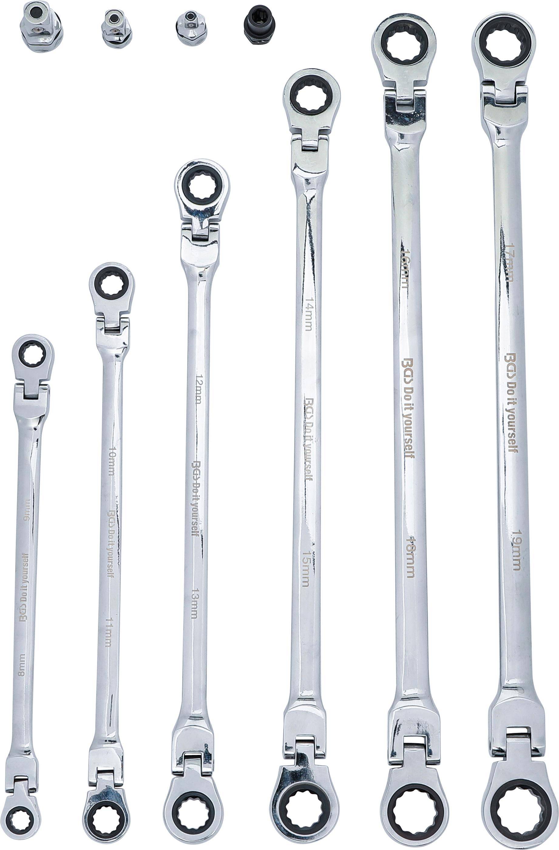 BGS Do It Yourself Doppel-Ratschen-Gelenkschlssel-Satz | SW 8 - 19 mm