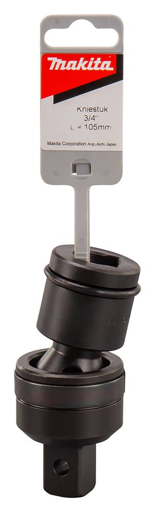 Makita Kniegelenk 3/4" x 105mm Steckaufnahme an einer schwarzen Befestigungsvorrichtung angebracht.
