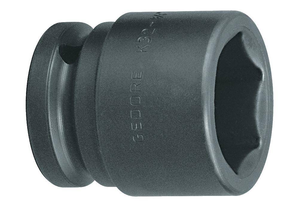 Eine schwarze zylindrische Werkzeugnuss mit eingraviertem Text „GEDORE K32