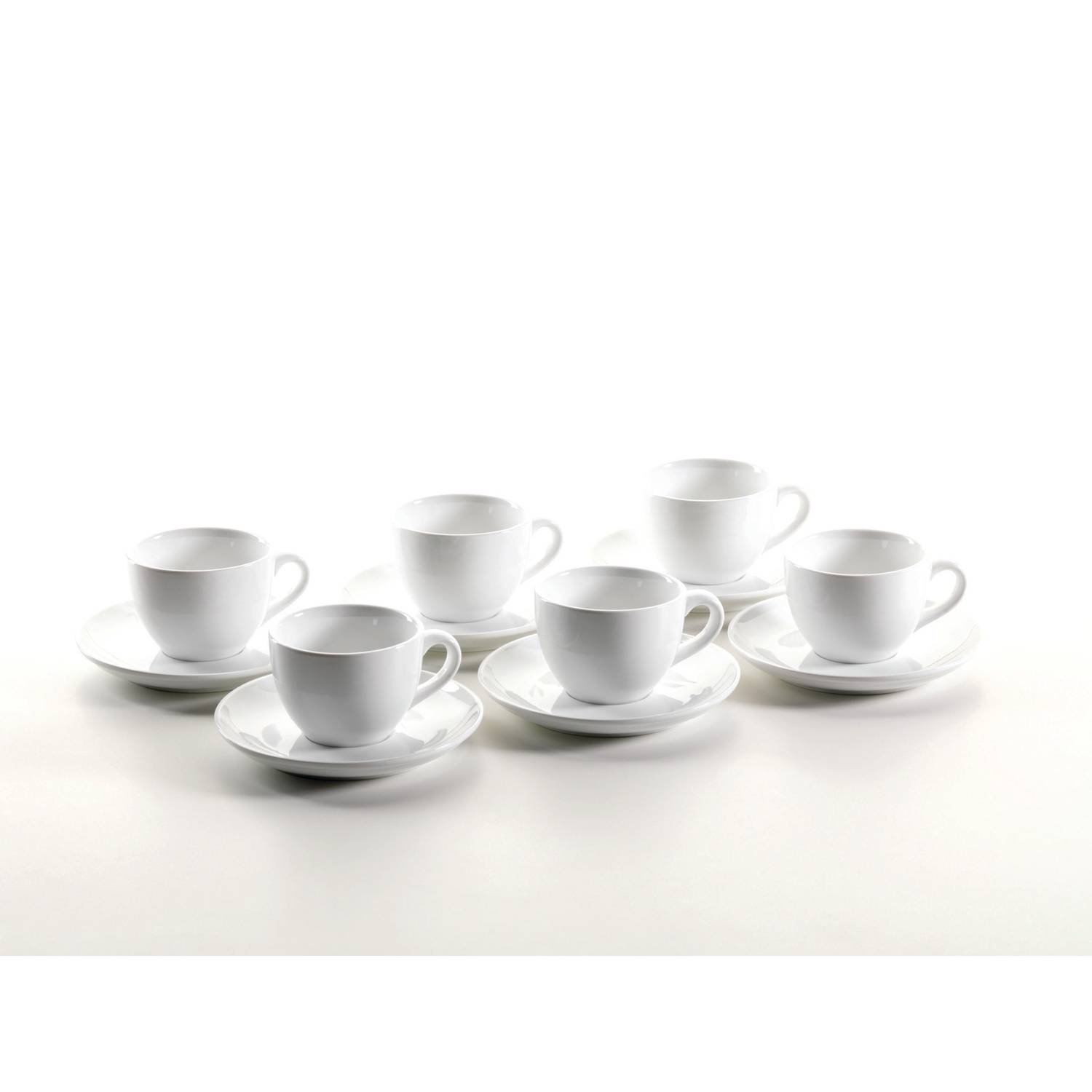 Mäser 924227 COLOMBIA Kaffeetasse mit Unterteller, weiß, 12-teilig (1 Set)