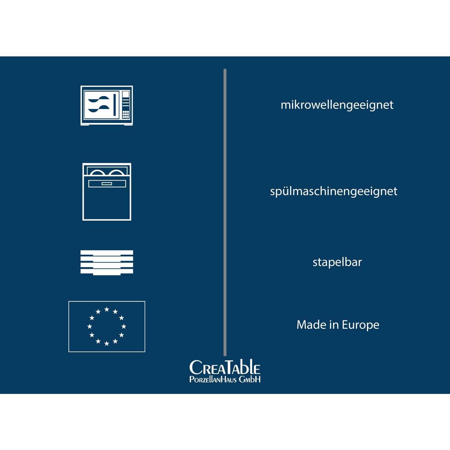 CreaTable 22925 Tafelservice Universal für 4 Personen, Porzellan, rot (1 Set, 4-teilig)