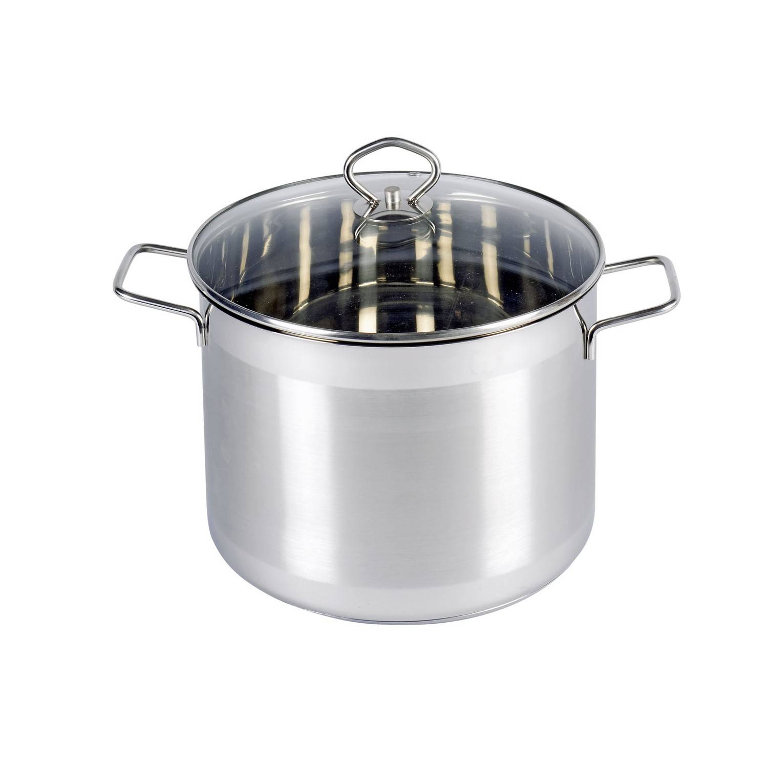 Krüger 102024MA Manhattan Kochtopf, 7,5 l, 24 cm, mit Glasdeckel, induktionsgeeignet, silber