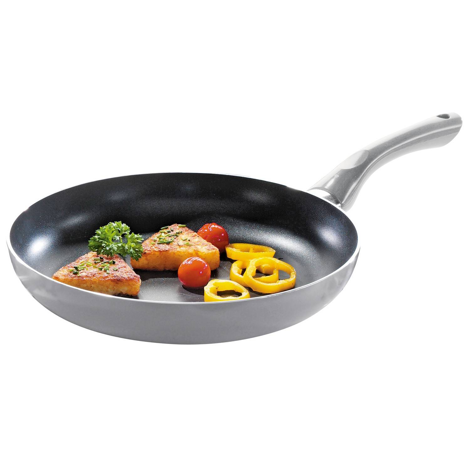 Krüger 1028L Bratpfanne "London" aus Aluminium, Materialstärke 2,5 mm, Antihaft, 28 cm, anthrazit