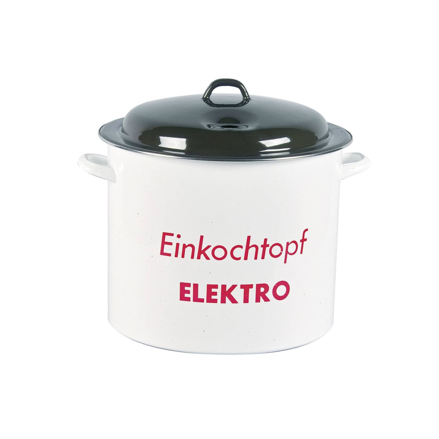 Krüger ER35 Einkocher aus Metall, 35 cm, emailliert, weiß/schwarz