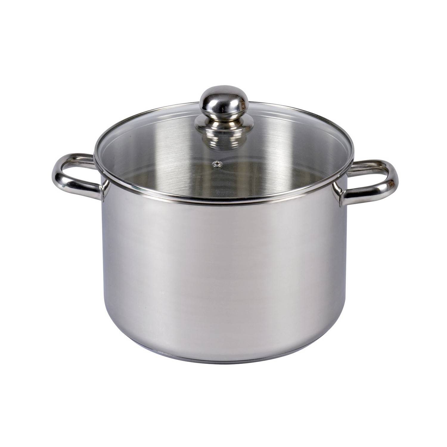 Krüger A28 Großraumtopf aus Edelstahl mit Glasdeckel, Ø 28cm, 12,5 Liter, silber