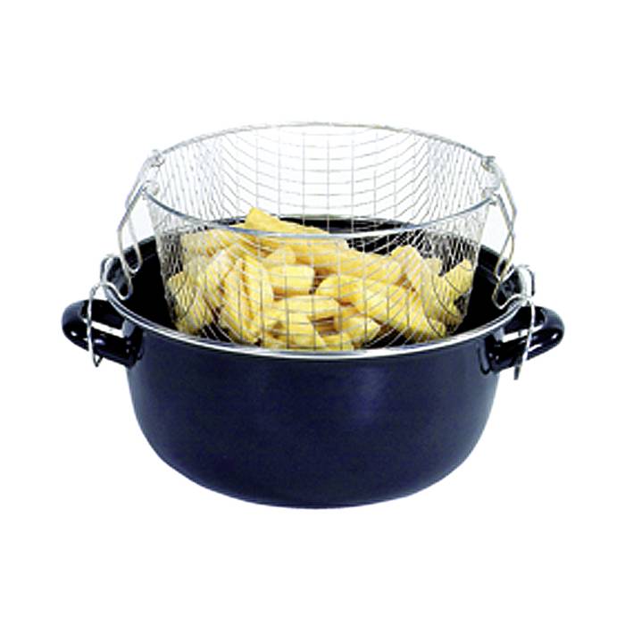 Krüger PF24 Pommes Frites Topf emailliert, schwarz