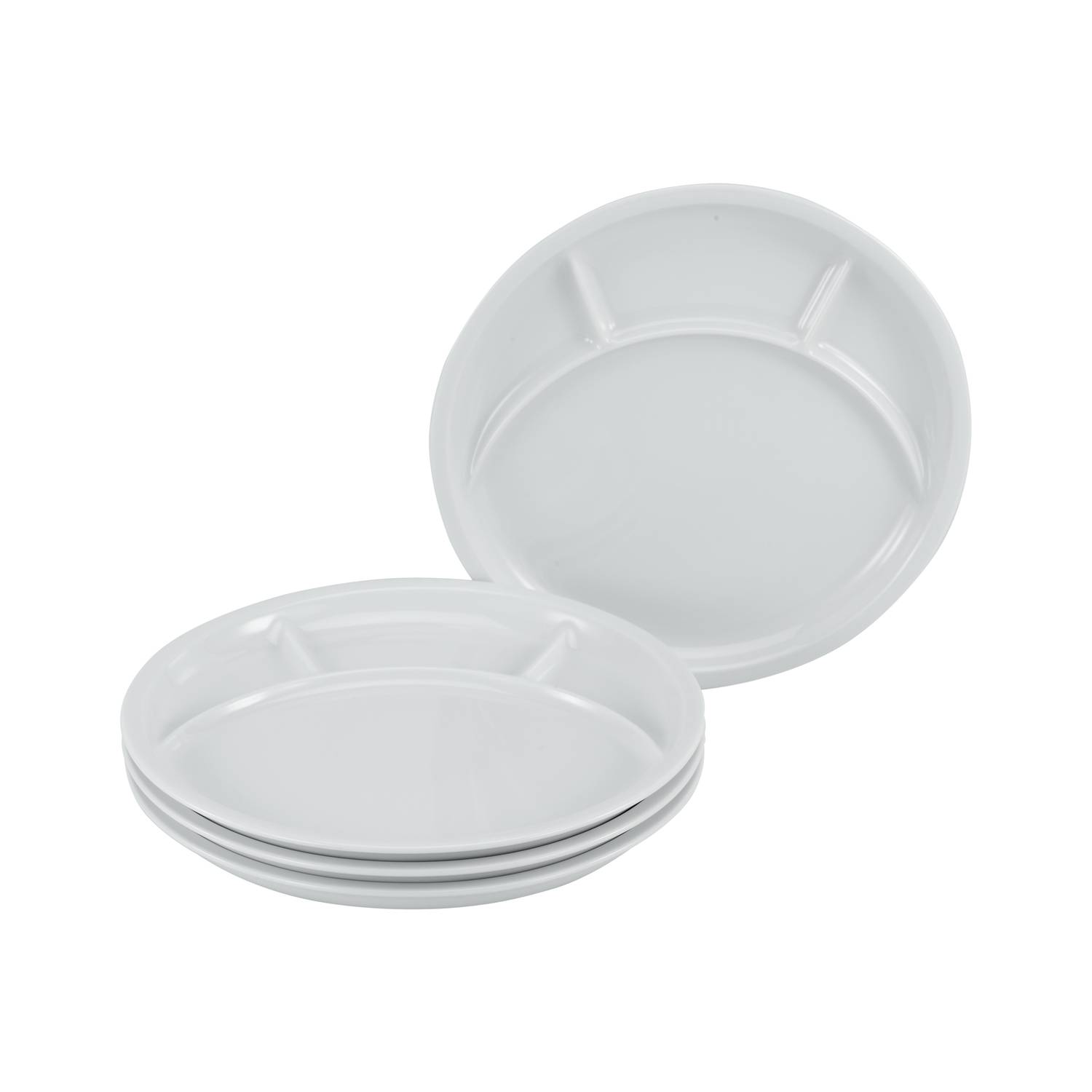 CreaTable 22922 Universal Fondue & Grill-Teller Ø 27 cm, weiß (4er Pack)