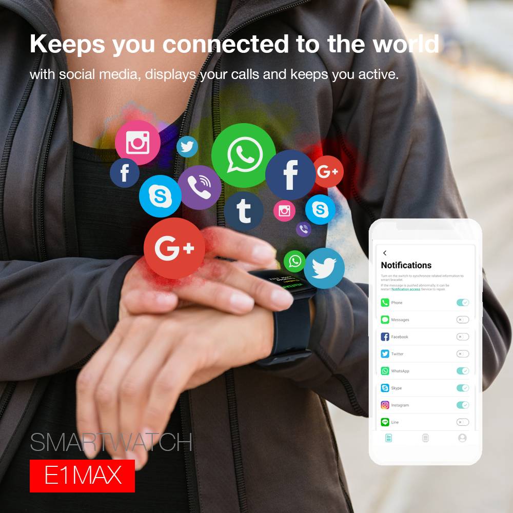 Lenovo E1 Max Smartwatch schwarz