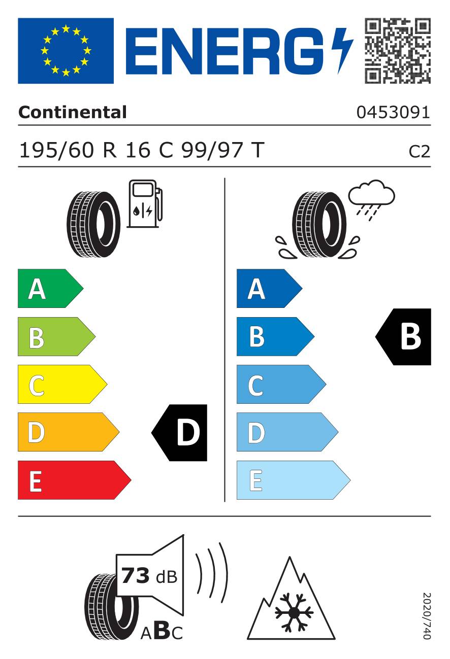 Continental VanContact Winter ( 195/60 R16C 99/97T 6PR )