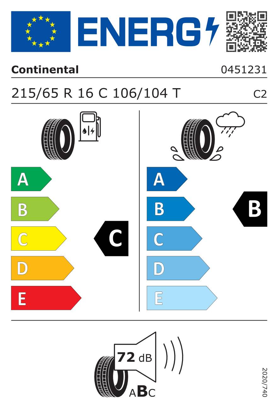 Continental ContiVanContact 100 ( 215/65 R16C 106/104T 6PR )