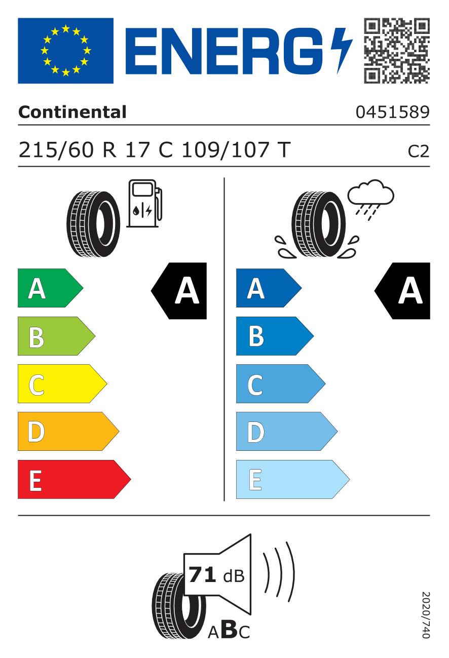Continental VanContact Eco ( 215/60 R17C 109/107T 8PR Doppelkennung 104H )