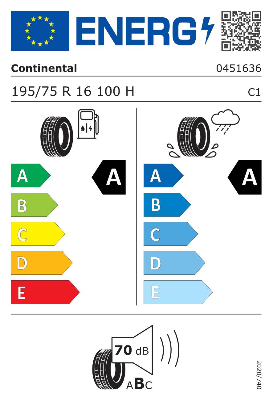 Continental VanContact Eco ( 195/75 R16 100H RF )