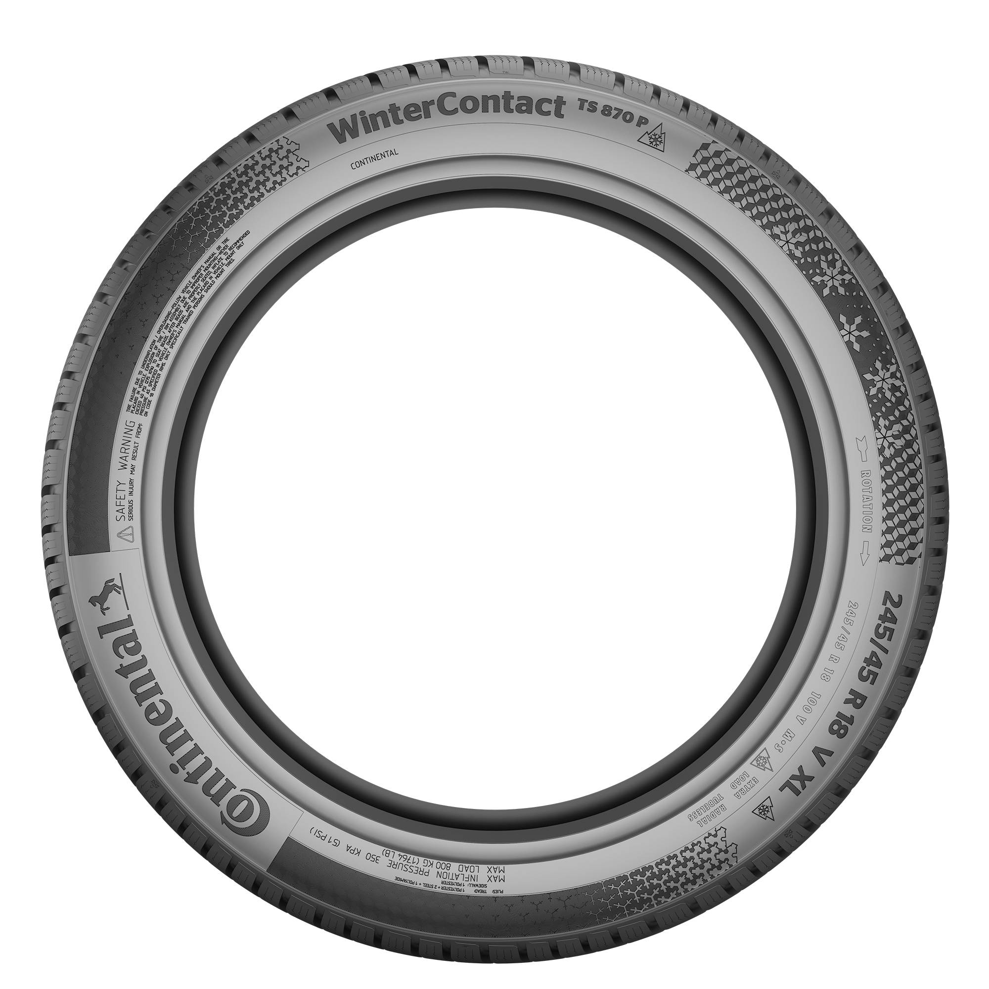 CONTINENTAL Winterreifen 285/35 R22 TL 106V WINTERCONTACT TS 870 P XL FR BSW M+S 3PMSF