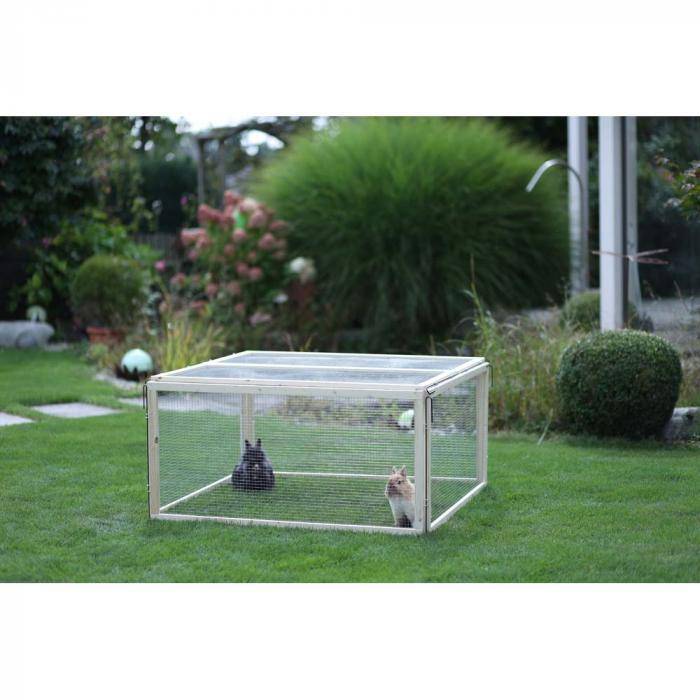 Freilaufgehege Vario - mit Drahtgitter - Länge 120 cm - Breite 120 cm - Höhe 59 cm