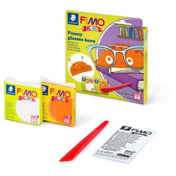 Modelliermasse Fimo Kids Kunststoff Set -Glasses Hero- 2x42g