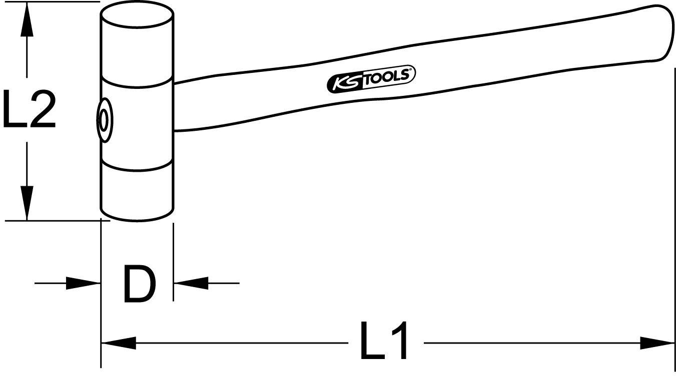 KS TOOLS Kunststoffhammer, 340g