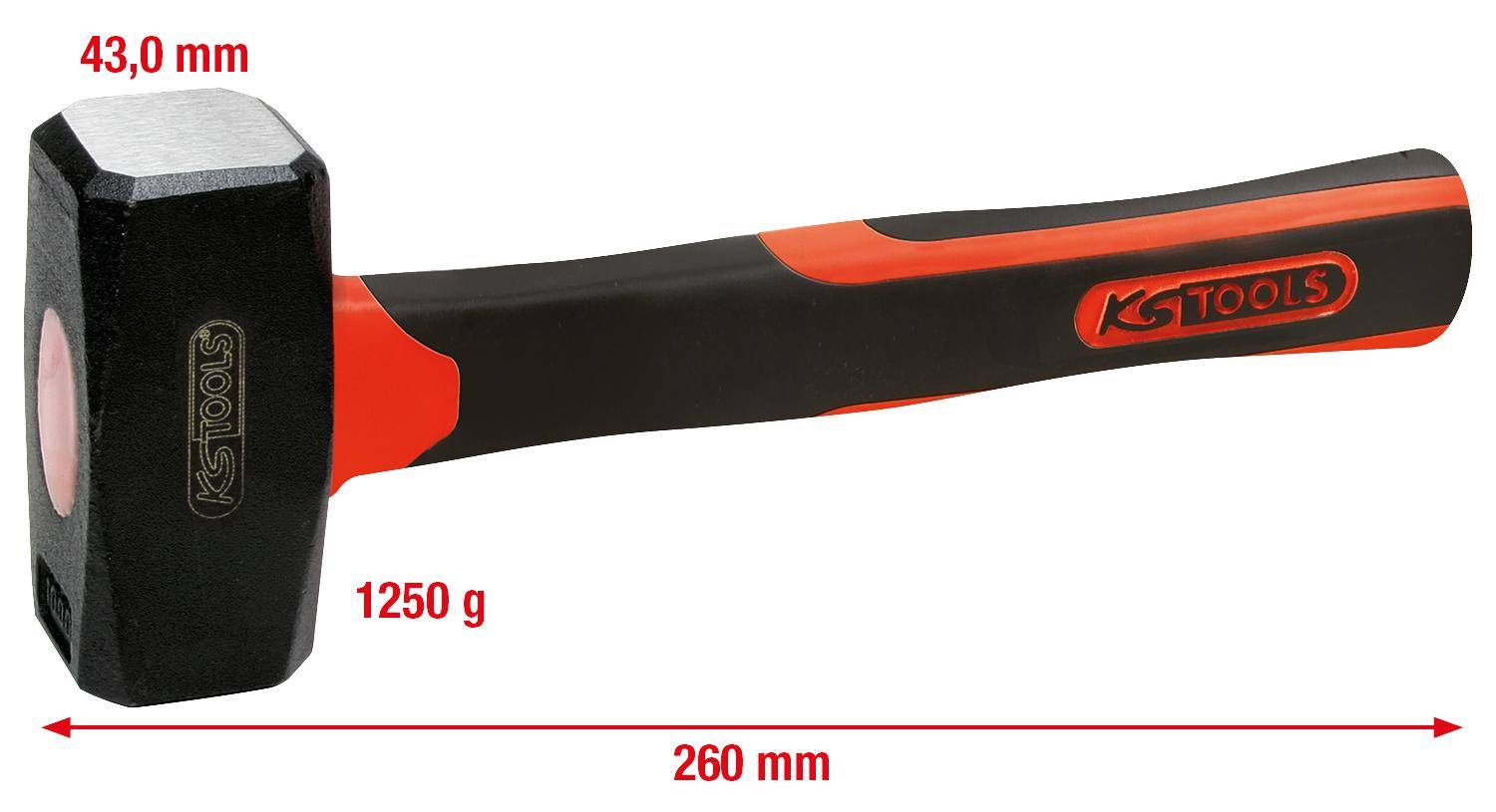 KS TOOLS Fustel mit Fiberglasstiel, 1250g