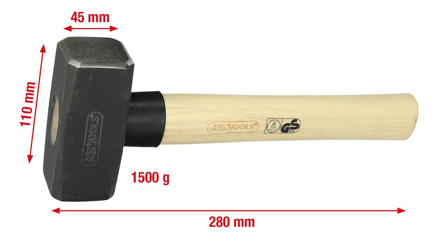 KS TOOLS Fustel mit Hickorystiel, 1500g