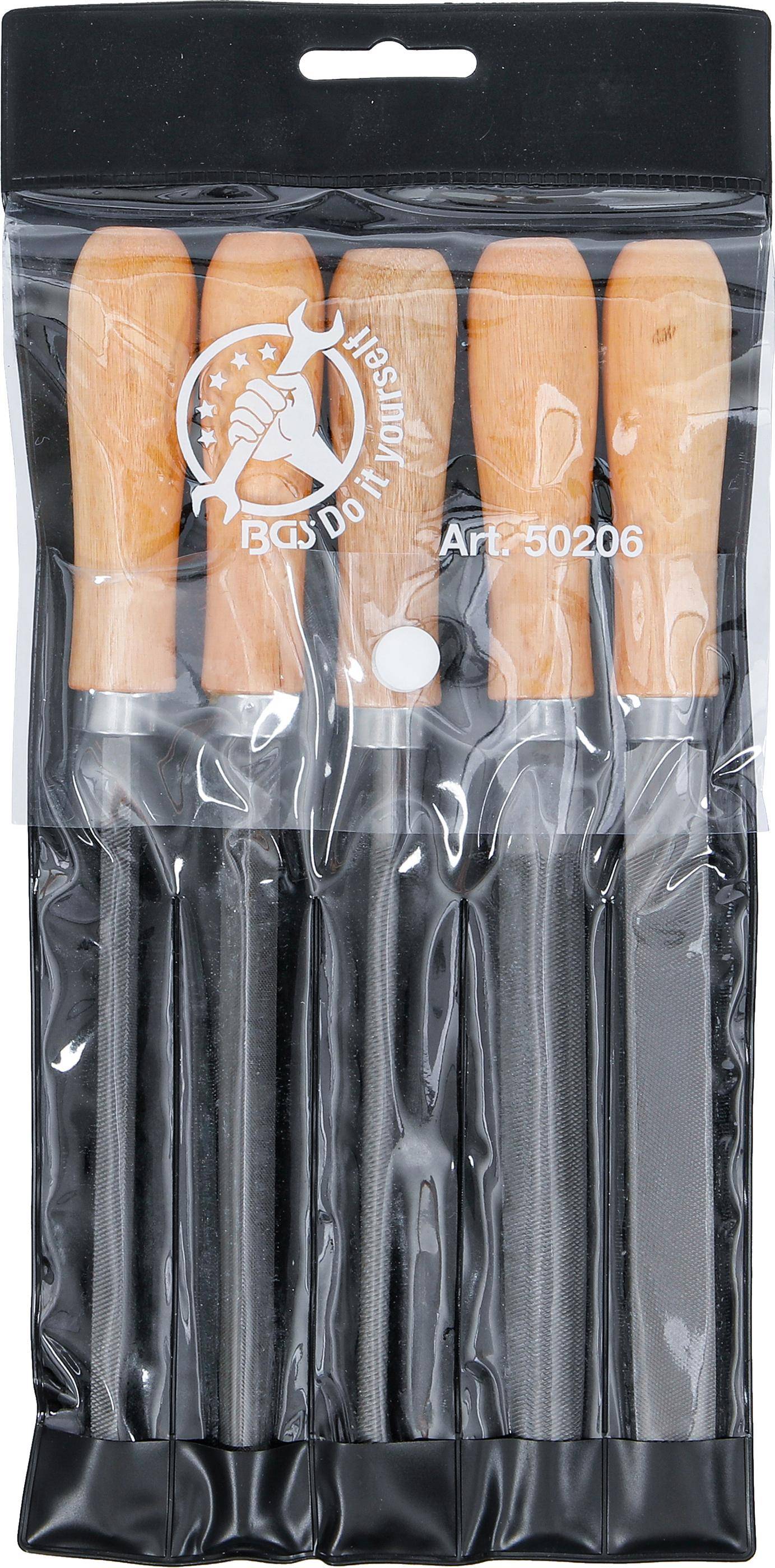 BGS Do It Yourself Feilen-Satz | Holzheft | 150 mm | 5-tlg.