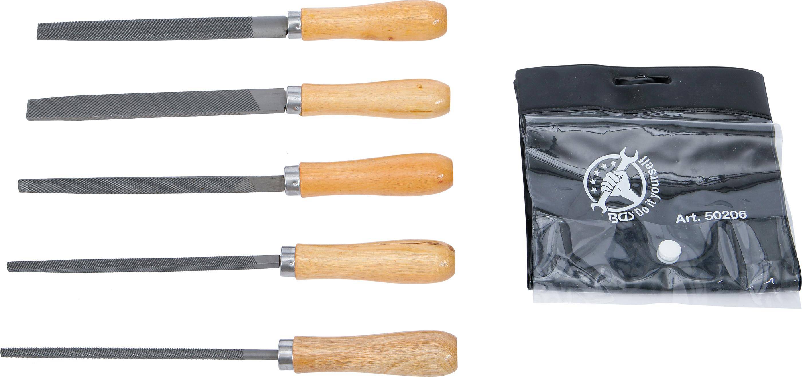 BGS Do It Yourself Feilen-Satz | Holzheft | 150 mm | 5-tlg.