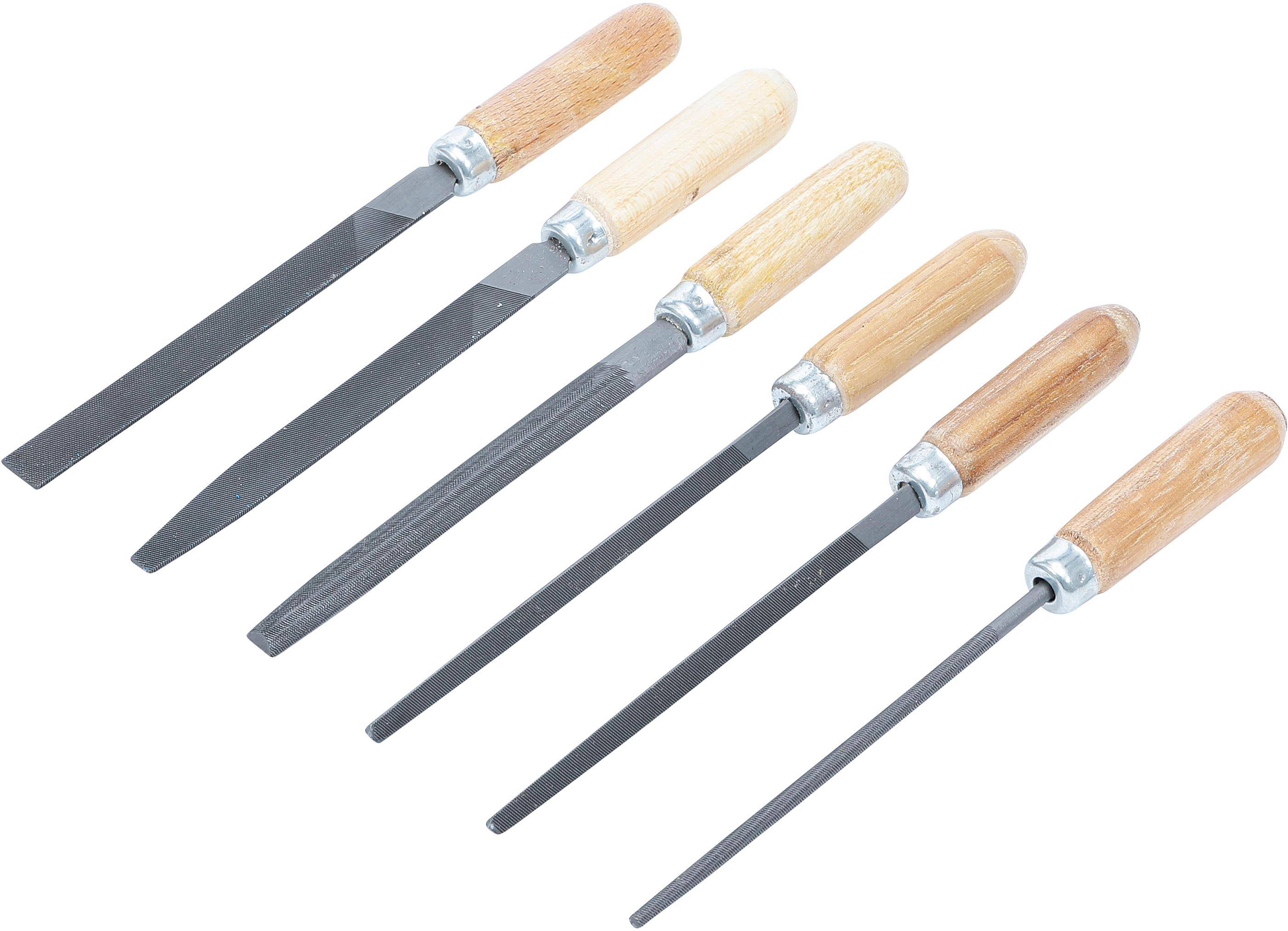 BGS Do It Yourself Schlüsselfeilen-Satz | Holzheft | 100 mm | 6-tlg.