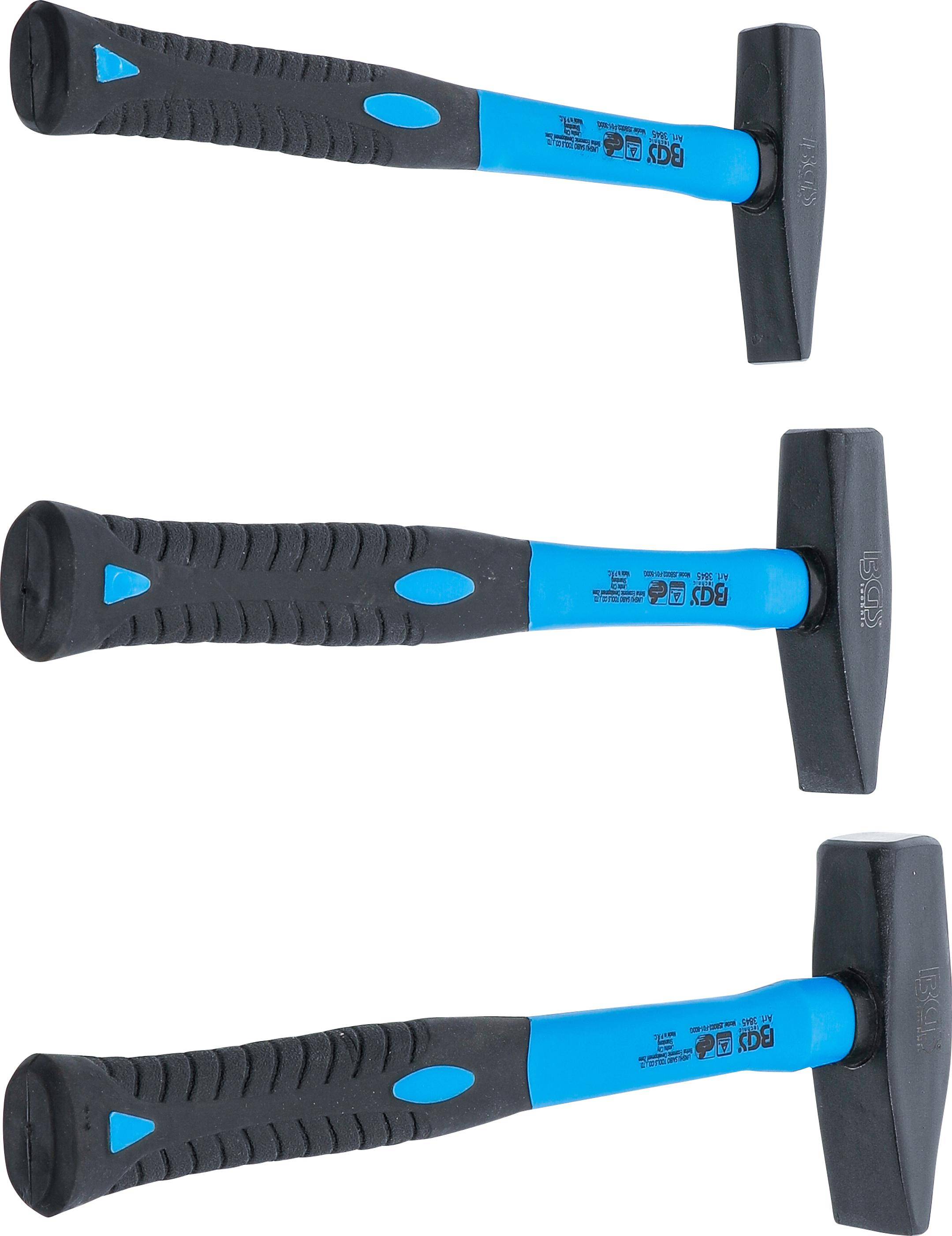 BGS Schlosserhammer-Satz | Fiberglasstiel | DIN 1041 | 300 / 500 /