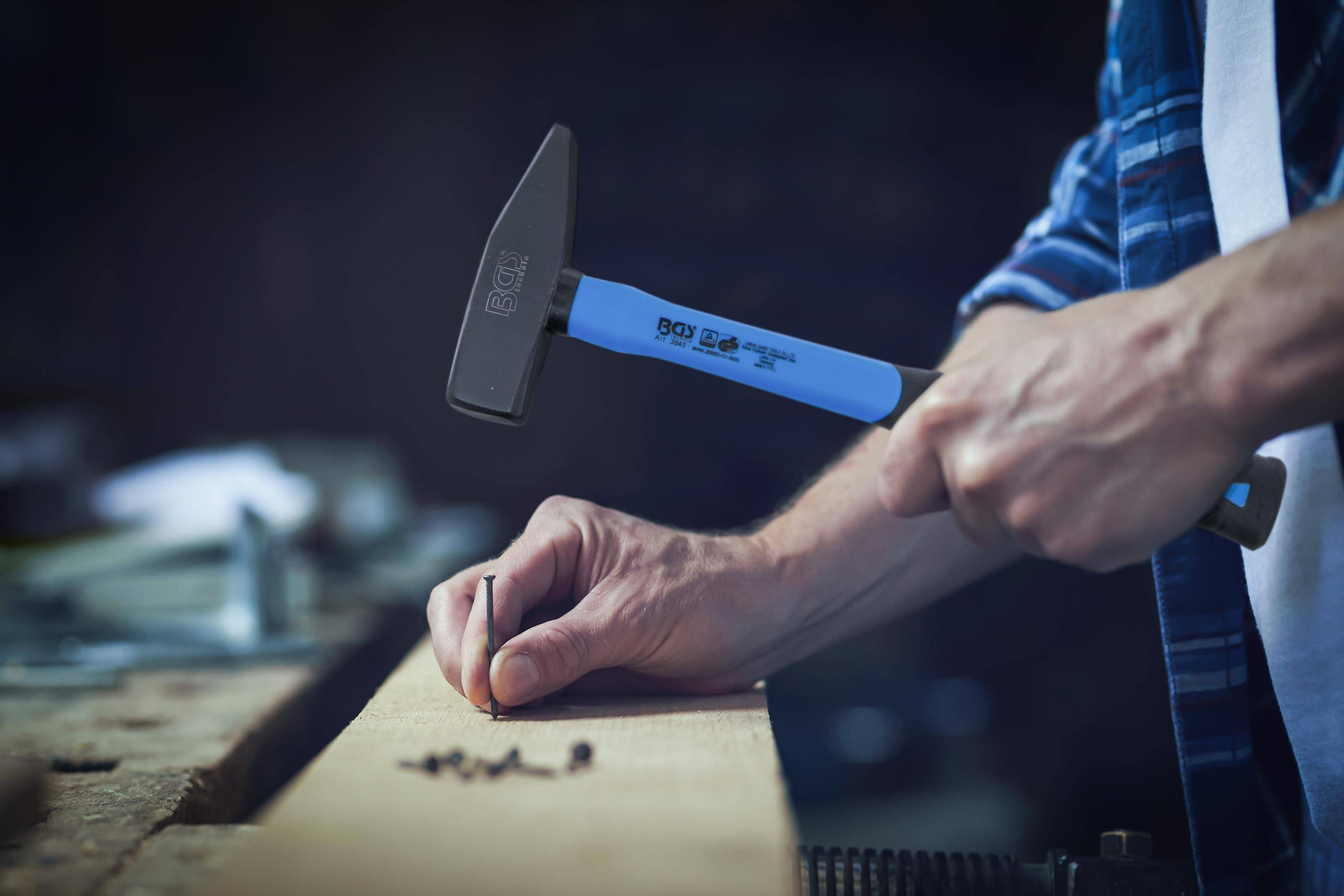 BGS Schlosserhammer-Satz | Fiberglasstiel | DIN 1041 | 300 / 500 /