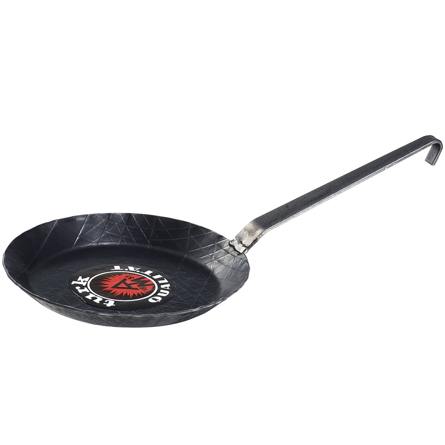 turk 65228 Bratpfanne Ø 28cm, aus Schmiedeeisen, mit Hakenstiel, schwarz