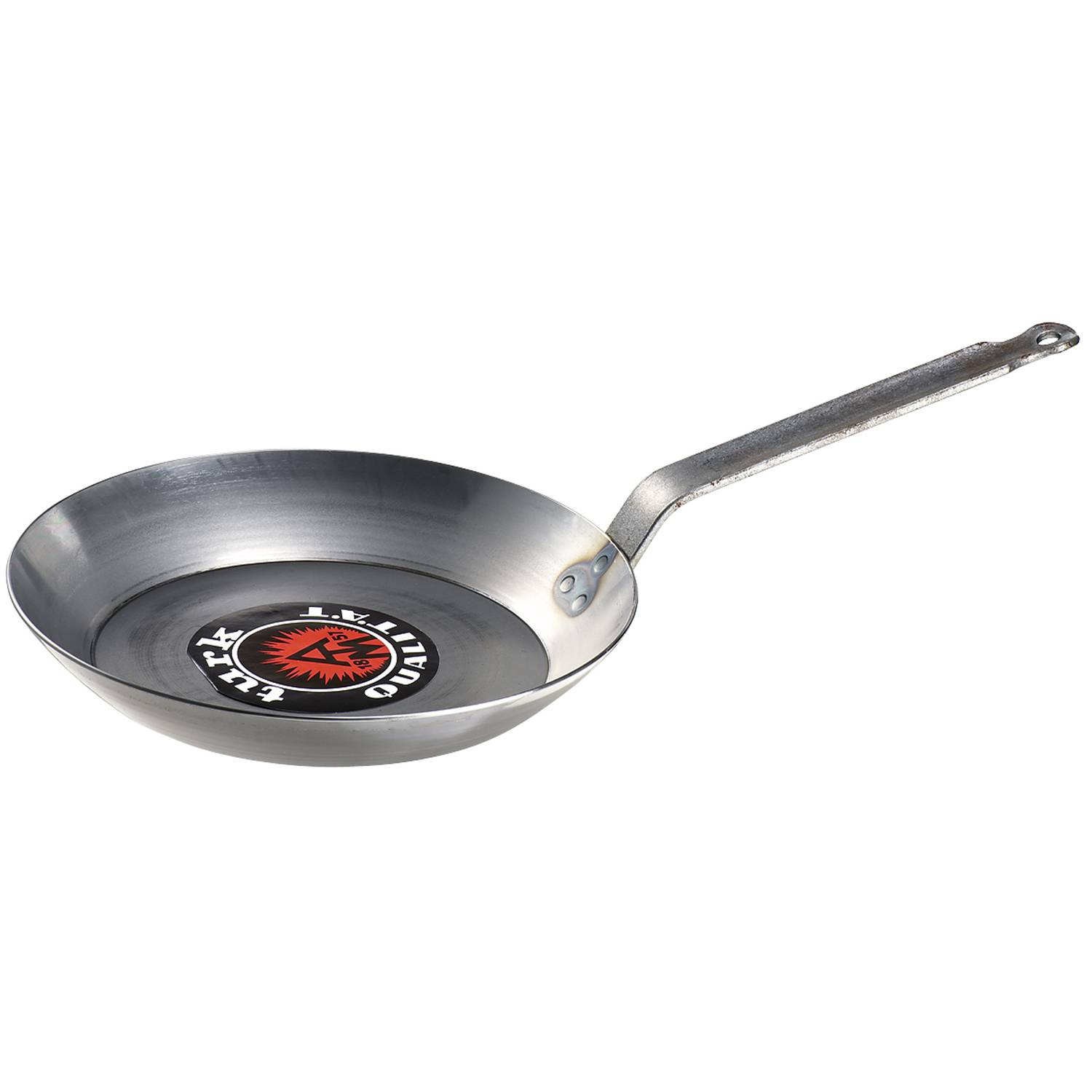 turk 66228 Eisenpfanne, schwer 28 cm mit flachen Stiel, silber