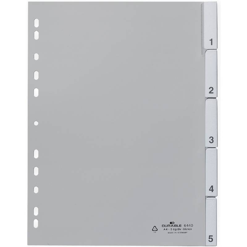 DURABLE Kunststoff-Register, PP, Stärke: 0,12 mm, 5-teilig