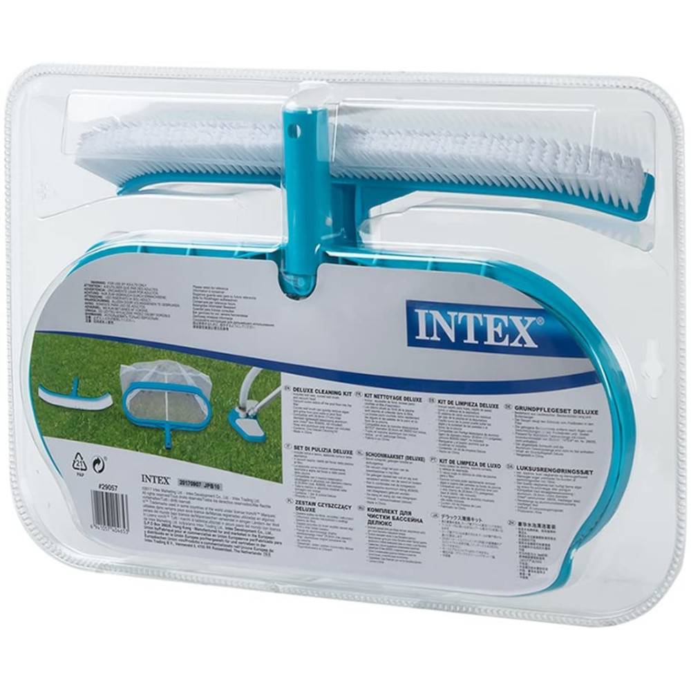 INTEX 29057 - Pool Reinigungs-Set - Deluxe (3-teilig) Fangnetz Poolbürste Sauger