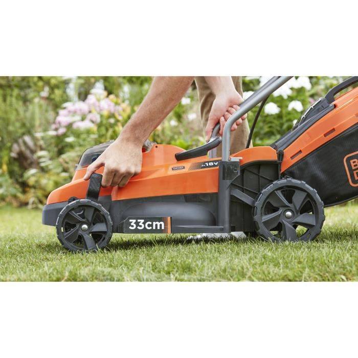BLACK & DECKER 18V LITHIUM Akku-Rasenmäher 33 cm - 2,5 Ah - 2 Batterien - 1 Ladegerät - BCMW3318L2-QW