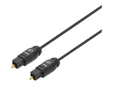 Manhattan Toslink Digital Optical AudioCable, 2m, Male/Male, Toslink S/PDIF, Gold plated contacts, Lifetime Warranty, Po