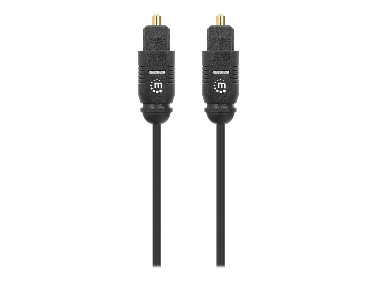 Manhattan Toslink Digital Optical AudioCable, 5m, Male/Male, Toslink S/PDIF, Gold plated contacts, Lifetime Warranty, Po