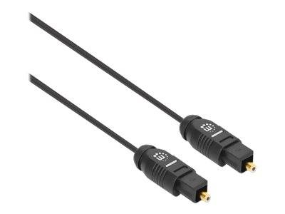 Manhattan Toslink Digital Optical AudioCable, 5m, Male/Male, Toslink S/PDIF, Gold plated contacts, Lifetime Warranty, Po