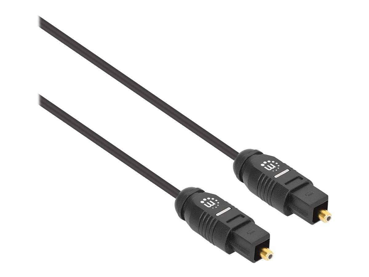 Manhattan Toslink Digital Optical AudioCable, 5m, Male/Male, Toslink S/PDIF, Gold plated contacts, Lifetime Warranty, Po