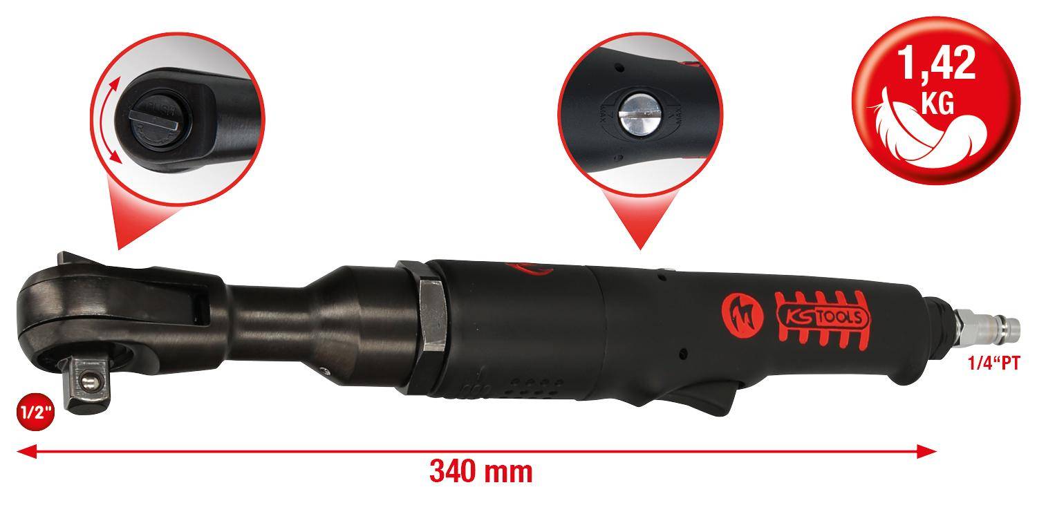 KS TOOLS 3/8" MONSTER Hochleistungs-Druckluft-Umschaltratsche