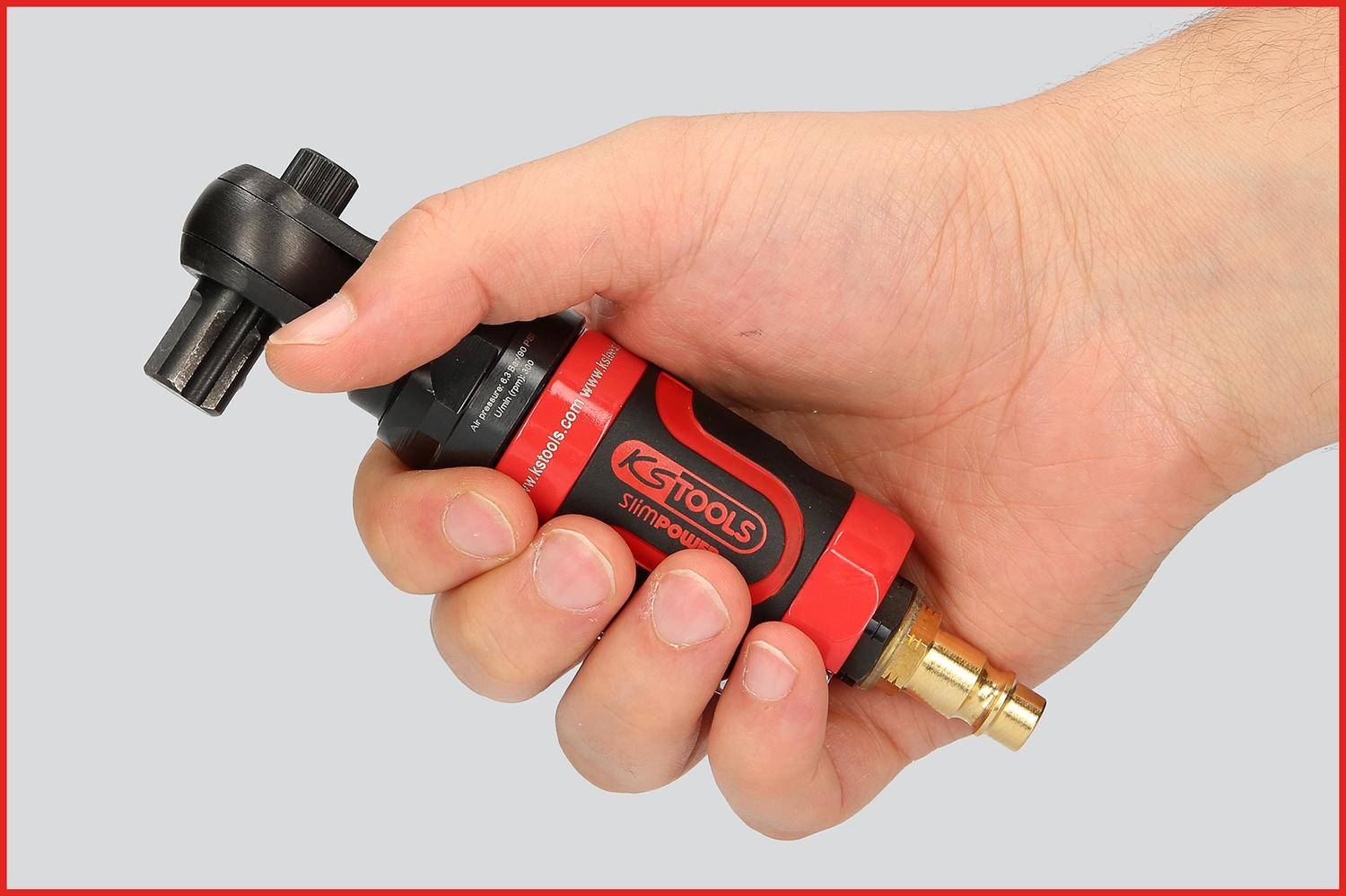 KS TOOLS 1/2" SlimPOWER Mini-Druckluft-Umschaltratsche 30Nm