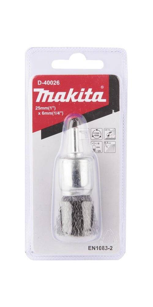 makita Pinselbürste D-40026 D.25mm Stahldraht D.0,3mm Schaft-D.6mm