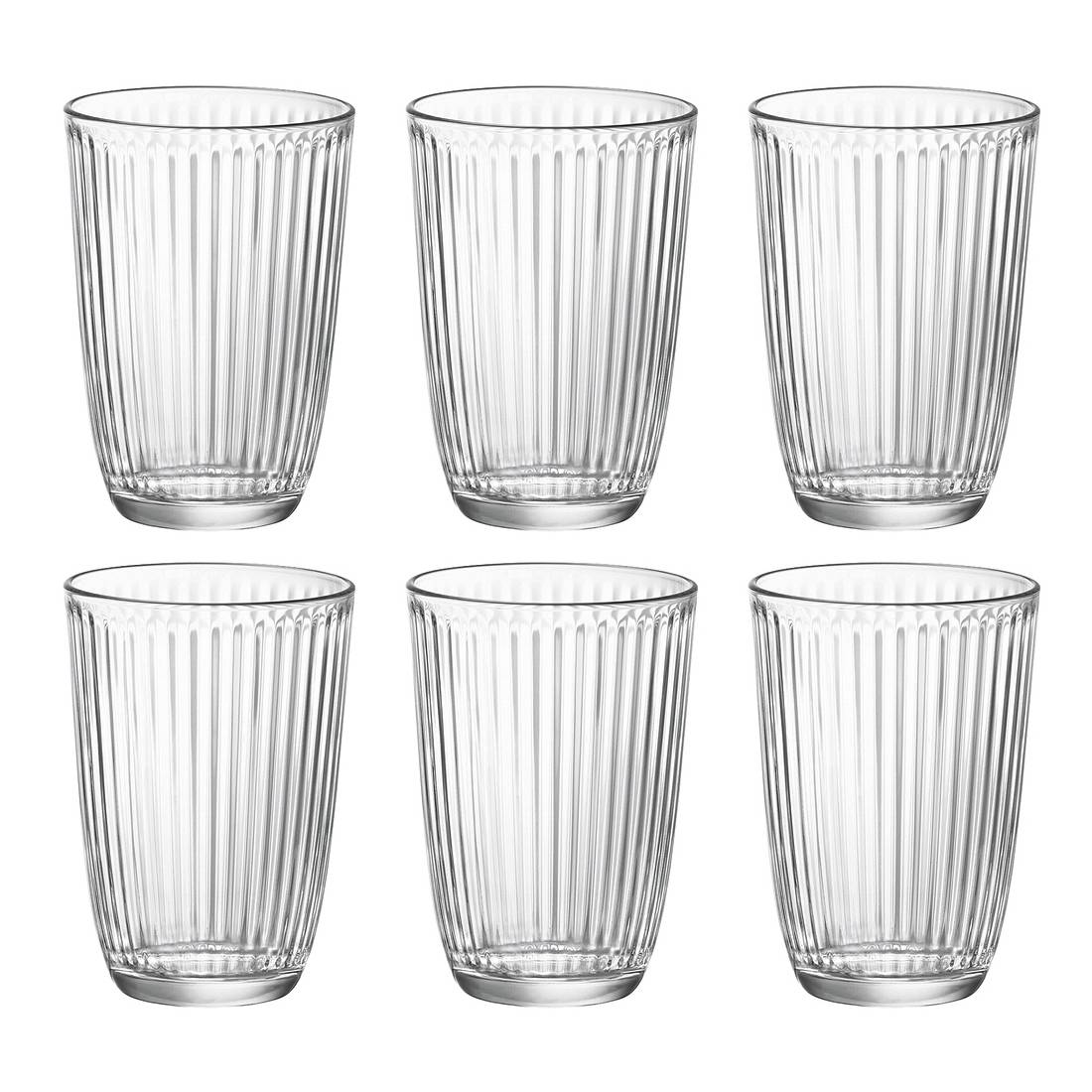 Bormioli Rocco 5.80503 Line Longdrinkbecher 390 ml, H: 12 cm, ø 8,5 cm, Glas, klar, klar (6er Pack)