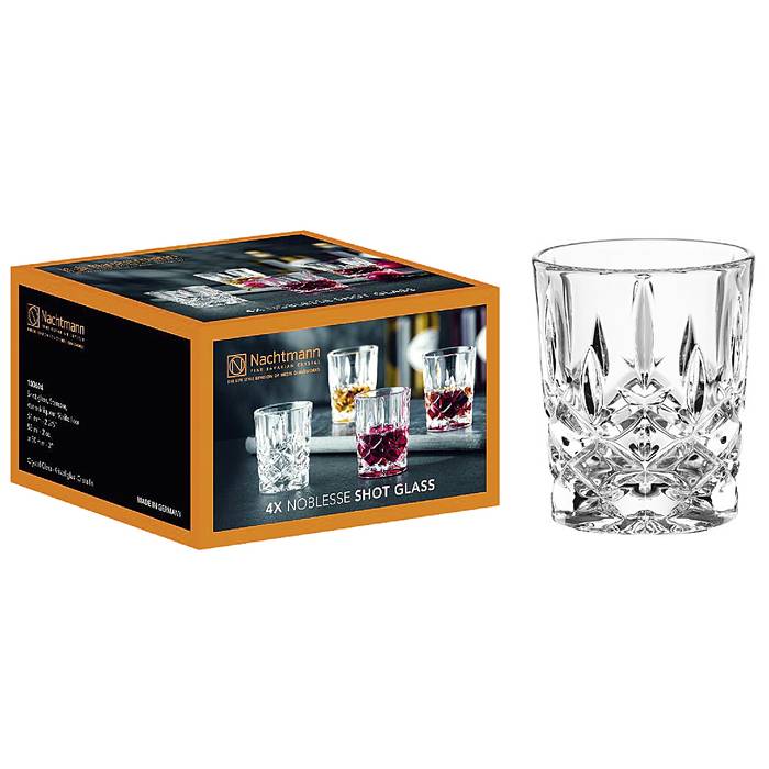 Nachtmann 100694 Noblesse Stamper Kristallglas, 55 ml, H: 6,1 cm, ø 5 cm, klar (4er Pack)