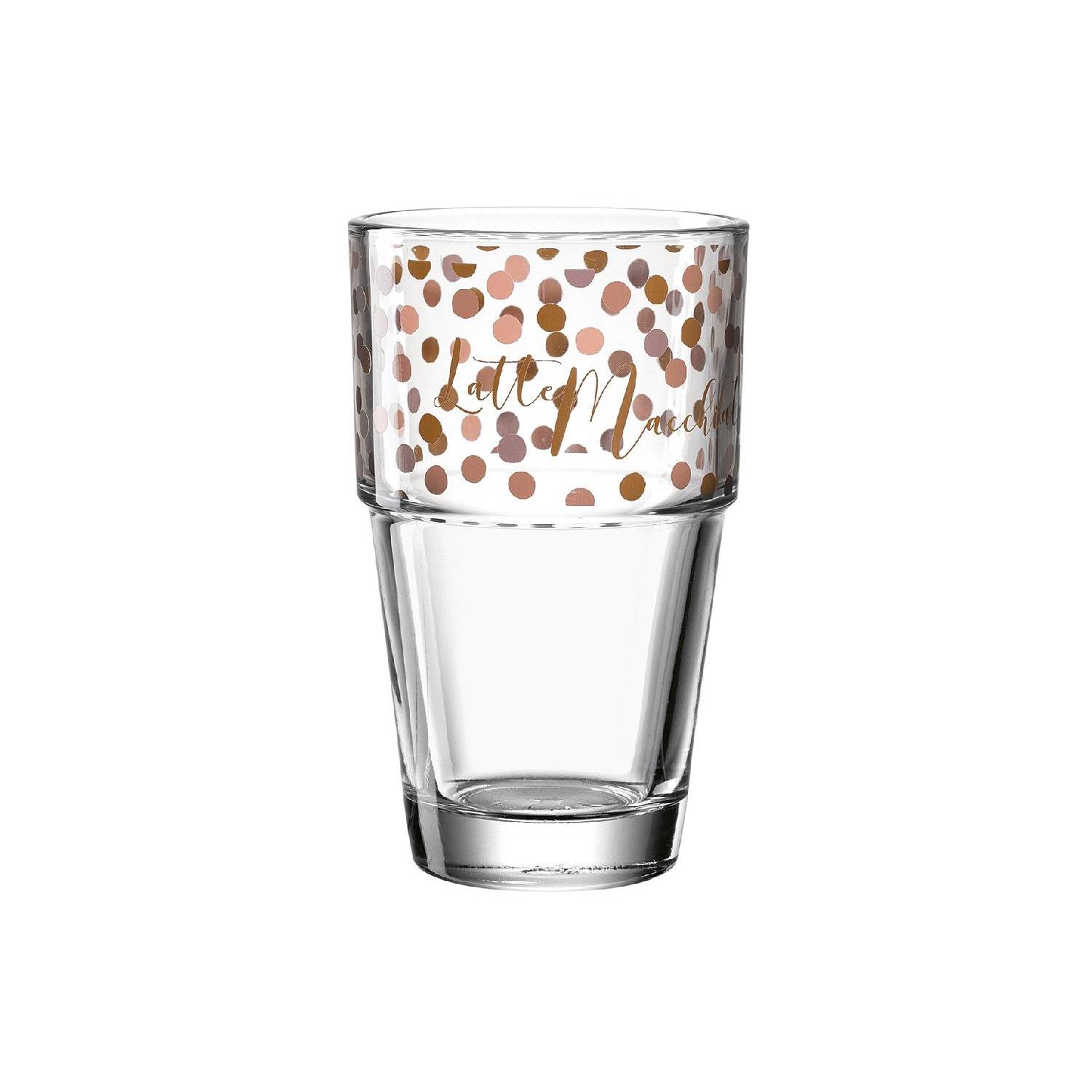 LEONARDO 043469 Solo Latte Macchiato Becher mit Motiv, Glas, 410 ml, klar