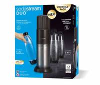 SodaStream DUO, Schwarz, Edelstahl, Glas, 1 l, 60 l, 155 mm, 280 mm