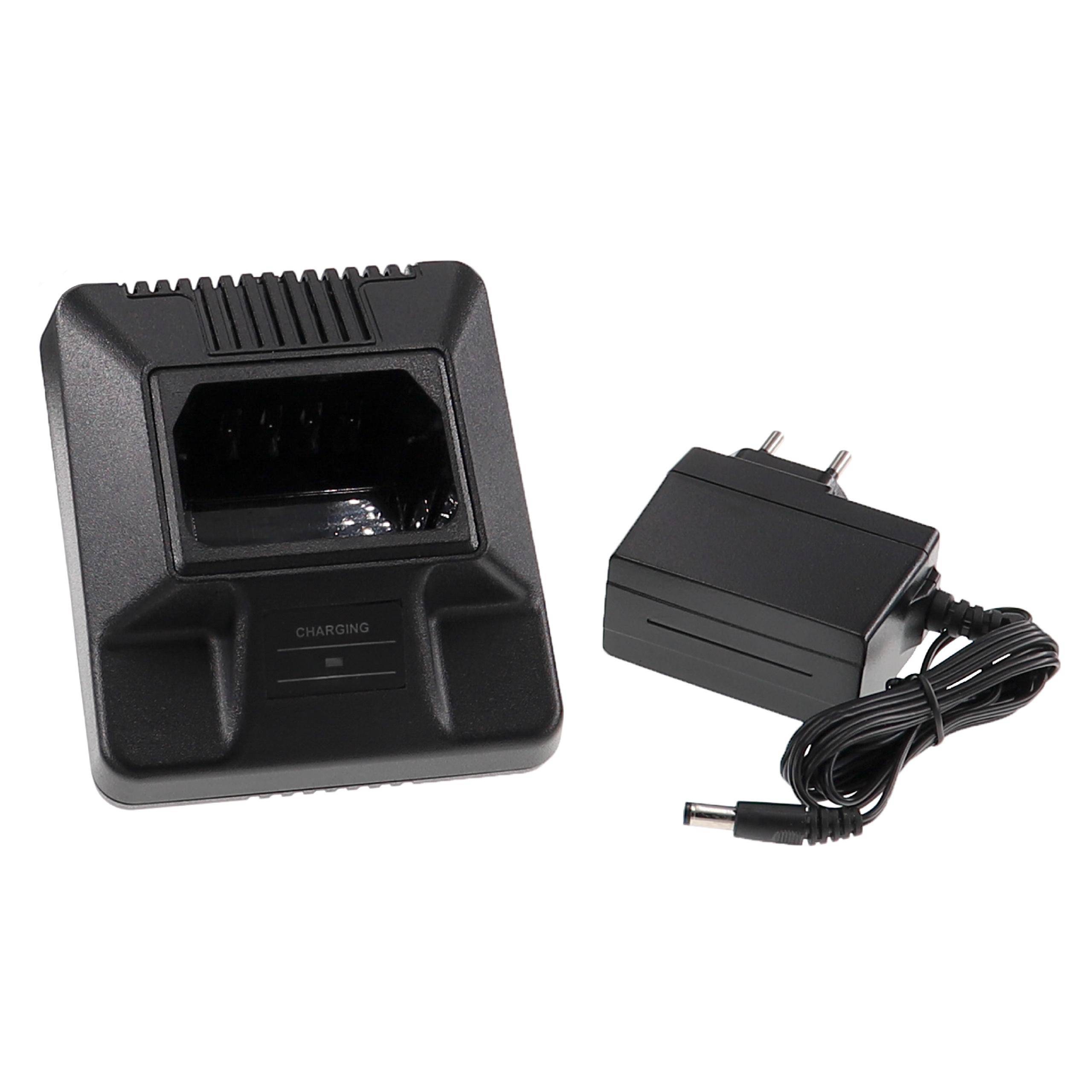vhbw Ladegerät kompatibel mit Motorola HNN9701A, HNN9628R, HNN9628B, HNN9628AR Funkgerät-Akkus - Ladestation + Netzteil, 12 V